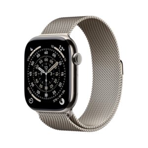 Apple Watch Series 11 GPS + Cellular 46mm Natural Titanium Case with Natural Milanese Loop - S/M